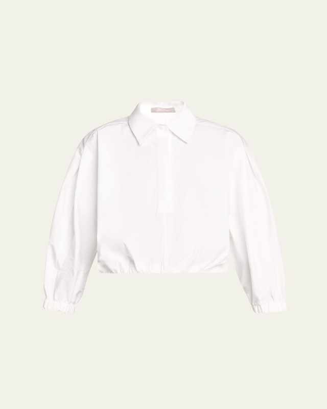 Elastic Button Down Crop Top